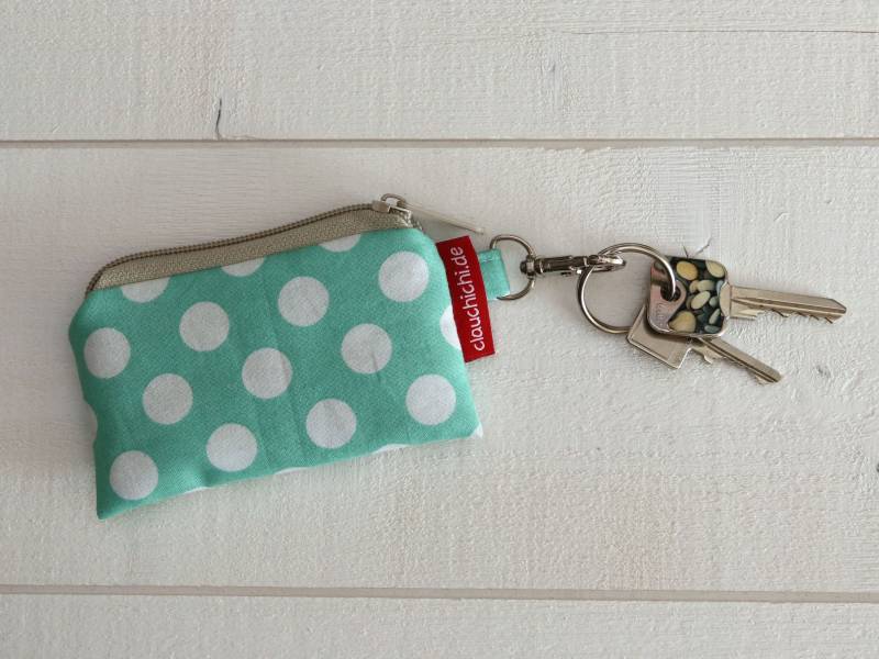 Schlüsseltasche Dots Mint Mini-Geldbörse von clauchichi