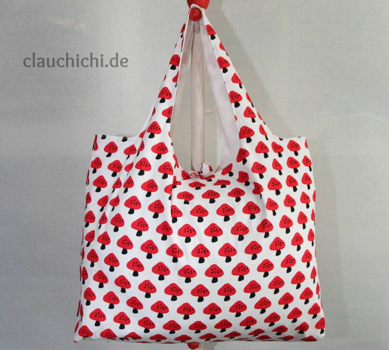 Shopper Fliegenpilz Einzelstück Xxl-Einkaufstasche Mit Kinder-Beutel von clauchichi