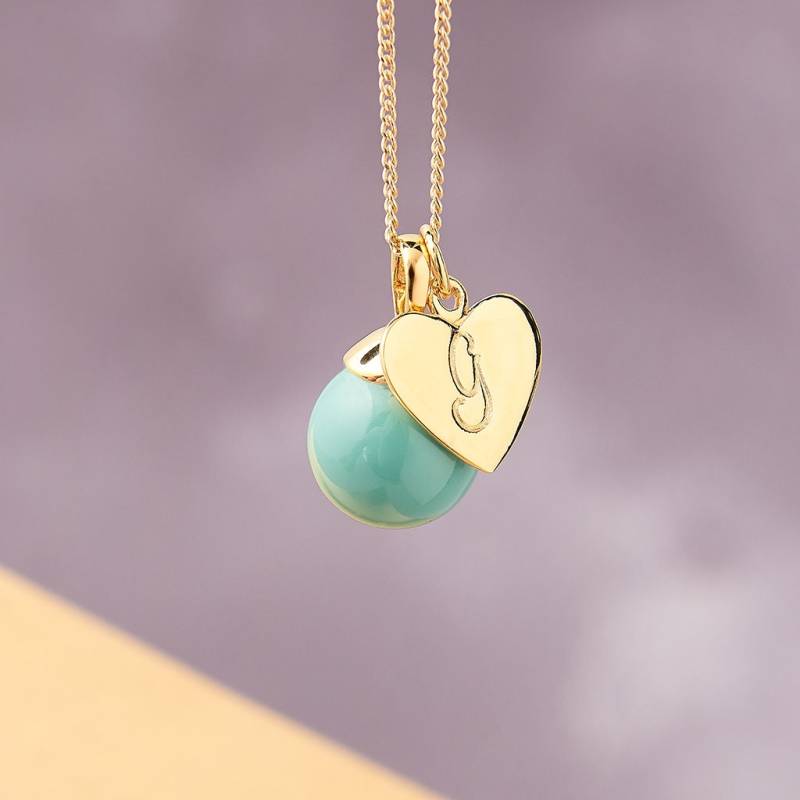 Personalisierte Kugel-Halskette Jade-Halskette Gold-Halskette Orb-Halskette Gold Erste Halskette Gold-Monogramm-Halskette Anfangsschmuck von claudetteworters