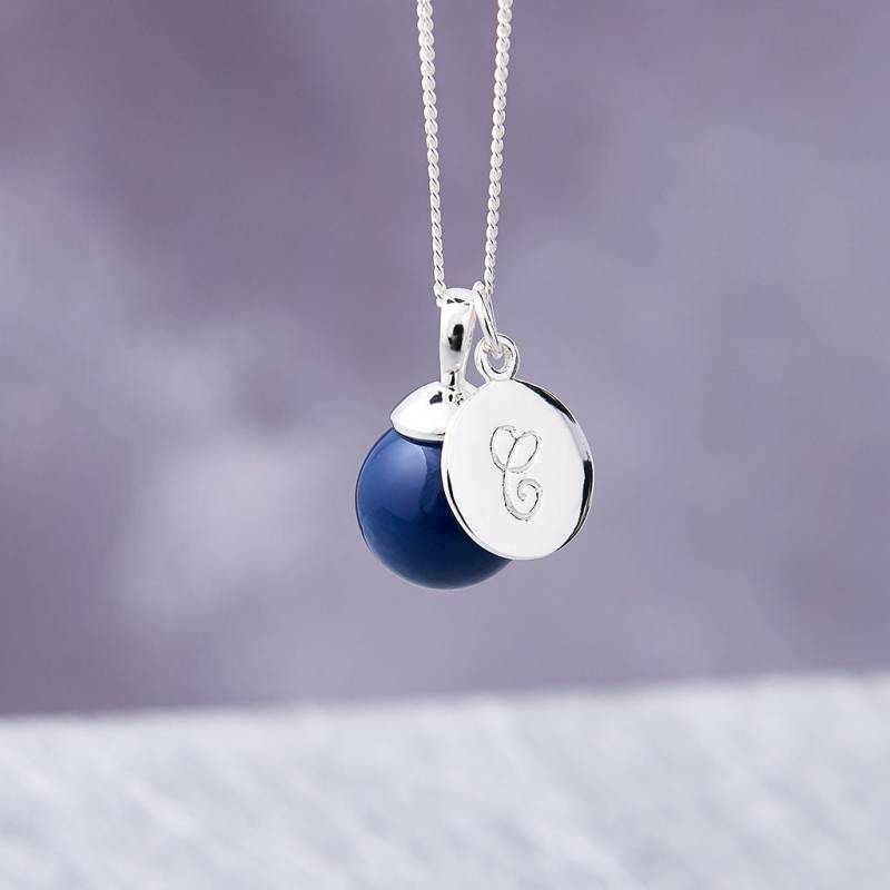 sterling Silber Halskette Lapis Swarovski Kristall-Monogramm von claudetteworters