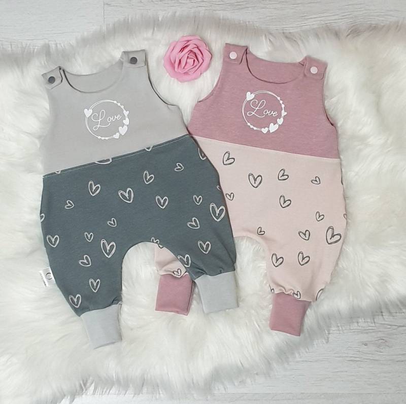 strampler Romper Love Babymode Handmade von claudicreativecom