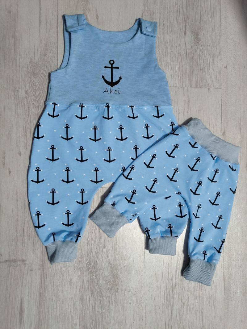 strampler Romper Pumphose Anker Ahoi Baby von claudicreativecom