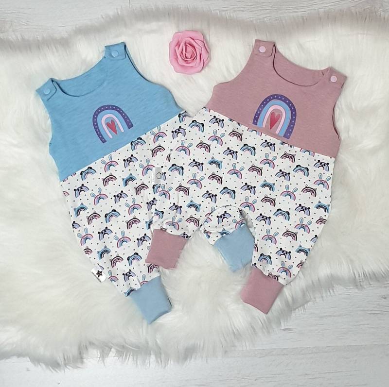 strampler Romper Rainbow Jumpsuit Babymode Handmade von claudicreativecom