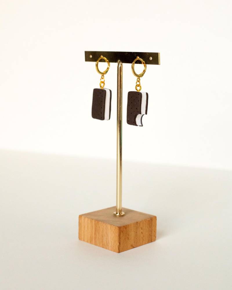 Eiscreme-Sandwich Polymer Clay Handgefertigte Ohrringe von claybykendra