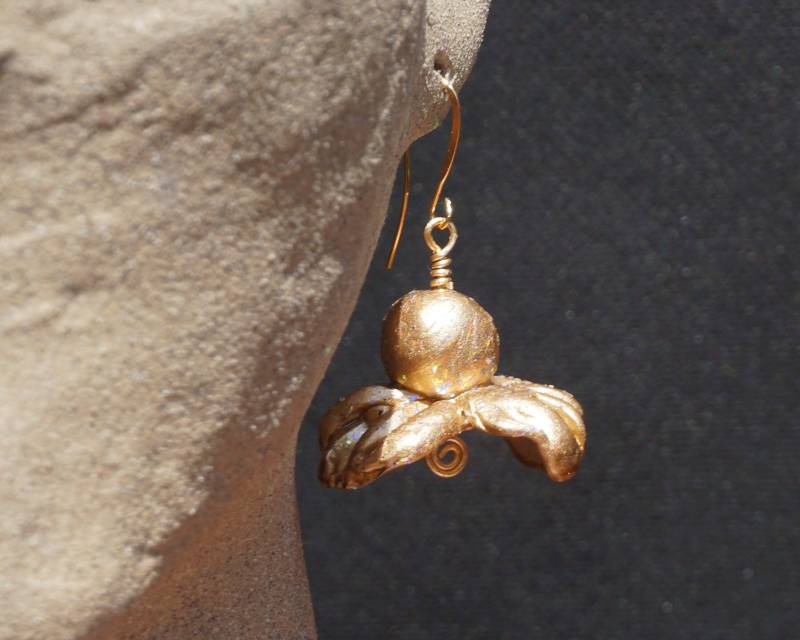 Gold Popcorn Ohrringe Corn, Für Liebhaber, Große Gold Bemalte Pop Gold Popcorn Ohrringe Corn, Für Liebhaber, Große Gold Bemalte Pop von claythingsofdewire