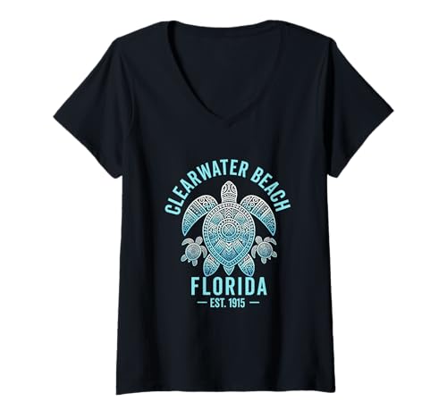 Damen Clearwater Beach Florida FL Souvenirs Herren Damen Mädchen T-Shirt mit V-Ausschnitt Damen Clearwater Beach Florida FL Souvenirs Herren Damen Mädchen T-Shirt mit V-Ausschnitt von clearwater beach florida FL souvenirs