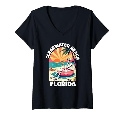 Damen Clearwater Beach Florida FL Souvenirs Herren Damen Mädchen T-Shirt mit V-Ausschnitt von clearwater beach florida FL souvenirs