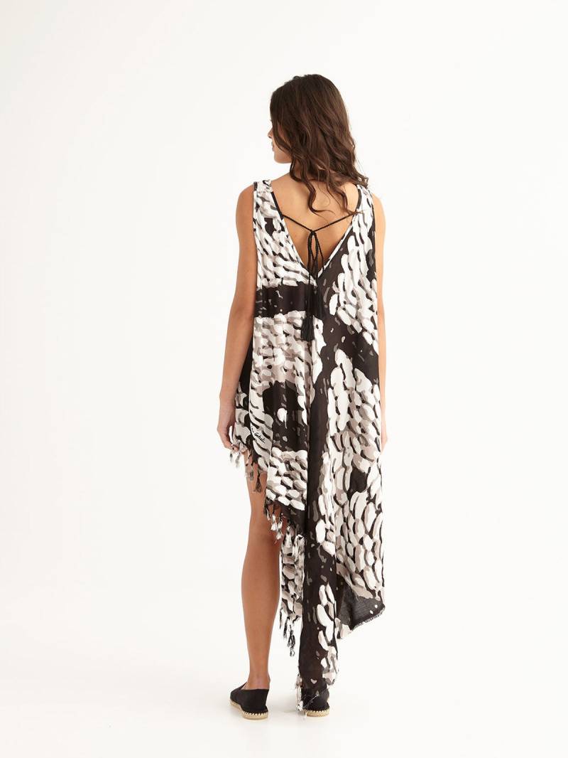 Ärmelloses Pareo Kleid, Strandkleid, Sommer Cover Up Mit Rückenbinde Verschluss "Pebbles" von cleogatzeli