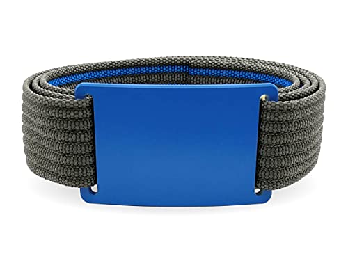 cleverbelt Gürtelset 'Blue Concrete' (XXL, Blau/Grau), Aluminium - millimetergenaue Passform - extrem bequem - Made in Germany von cleverbelt
