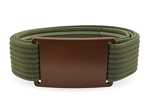 cleverbelt Gürtelset 'Brown Forest' (L, Braun/Grün), Aluminium - passt millimetergenau - extrem bequem - Made in Germany von cleverbelt