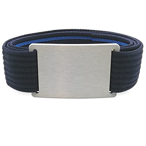 cleverbelt Gürtelset 'Silver Lake' (3XL, Silber/Blau), Aluminium - millimetergenaue Passform - extrem bequem - Made in Germany von cleverbelt
