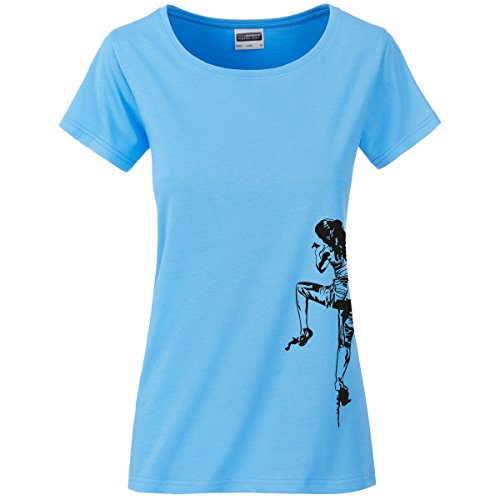Klettershirt Damen Premium Bio T-Shirt Klettern #3 Sky Blue M Klettershirt Damen Premium Bio T-Shirt Klettern #3 Sky Blue M von climbing girl