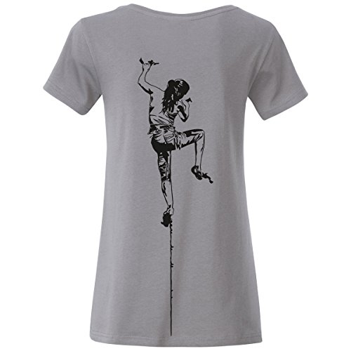 Klettershirt Damen Premium Bio T-Shirt Klettern mit Rückendruck #4 Opal M Klettershirt Damen Premium Bio T-Shirt Klettern mit Rückendruck #4 Opal M von climbing girl