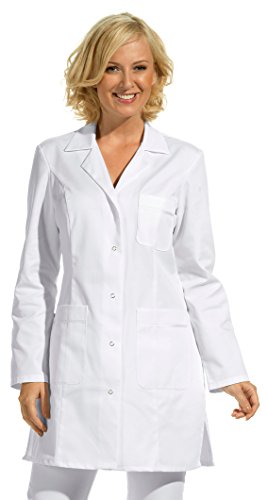 clinicfashion 10212025-1 Langkasack weiß für Damen, Mischgewebe, Größe 38 von clinicfashion