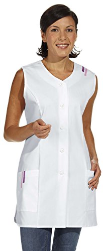 clinicfashion 10212027 Langkasack ohne Arm, weiß, für Damen, Mischgewebe, Größe 50 von clinicfashion