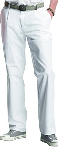 clinicfashion 12027004 Bundfalten Arzthose Herren weiß, Kurzgröße, Mischgewebe Stretch, Größe 50S von clinicfashion