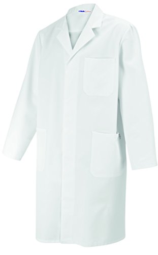 clinicfashion 12210007-1 Laborkittel weiß Unisex für Damen und Herren, Reverkragen, 100% Baumwolle, Größe S von clinicfashion