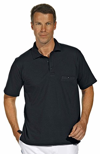 clinicfashion 12814020-14 Polo-Shirt Unisex für Damen und Herren, schwarz, Brusttasche, Mischgewebe, Größe L von clinicfashion