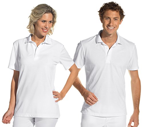 clinicfashion 12814090 Polo-Shirt Unisex für Damen und Herren, weiß, Mischgewebe, Größe M von clinicfashion