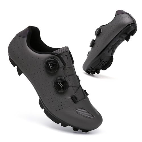 Fahrradschuhe Herren Damen Mountainbike Schuhe Männer Rennrad SPD-SL/SPD/Look Delta/Look KEO Cleats Klicksystem MTB Radsportschuhe Schuhe Pedalen Unisex (Graue(Mount),39) von clofab