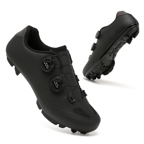 Fahrradschuhe Herren Damen Mountainbike Schuhe Männer Rennrad SPD-SL/SPD/Look Delta/Look KEO Cleats Klicksystem MTB Radsportschuhe Schuhe Pedalen Unisex (Schwarz(Mount),44) von clofab