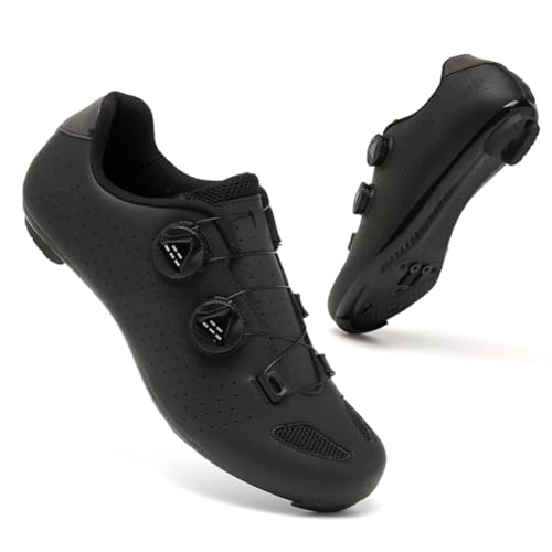 Fahrradschuhe Herren Damen Mountainbike Schuhe Männer Rennrad SPD-SL/SPD/Look Delta/Look KEO Cleats Klicksystem MTB Radsportschuhe Schuhe Pedalen Unisex (Schwarz(Road),39) von clofab