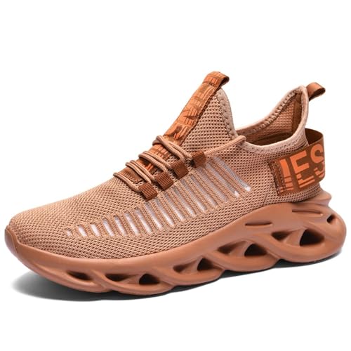 Laufschuhe Herren Damen Sneaker Leichte Atmungsaktiv rutschfeste Sportschuhe Outdoor Gym Fitness Schuhe Fashion Straßenlaufschuhe Leicht Walkingschuhe Anthropologischer Laufschuhe (Orange,42) von clofab