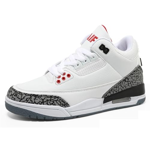 Sneaker Damen Herren Retro Skateboardschuhe Turnschuhe Laufschuhe mit Luftpolster Walkingschuhe Studenten Anti-Rutsch Leichter Basketballschuhe Jungen Mädchen modisch Sportschuhe (Weiß graue,40) von clofab