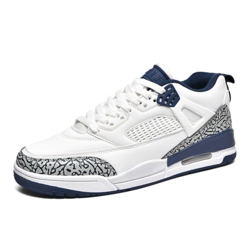 Sneaker Herren Damen Retro Skateboardschuhe Turnschuhe Laufschuhe mit Luftpolster Walkingschuhe Studenten Anti-Rutsch Leichter Basketballschuhe Jungen Mädchen modisch Sportschuhe (43,Tiefblau-1) von clofab