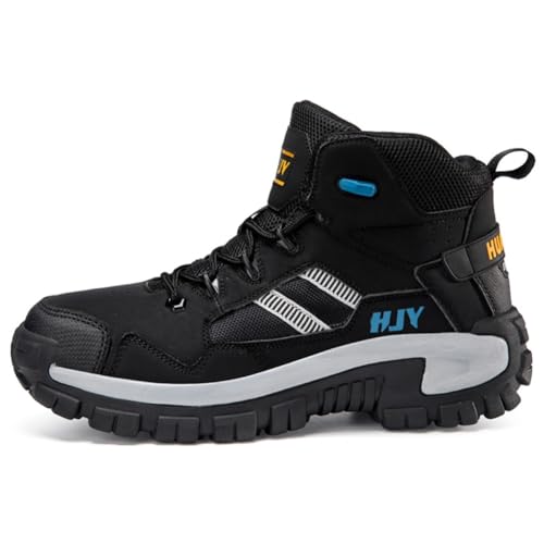 Wanderschuhe Herren Trekkingschuhe Bergschuhe Leichte Outdoor Trekkingschuhe Knöchel Schuhe Herren Sneaker Wandern Ultralight Sportschuhe für Camping Angeln Radfahren Rucksackreisen (Schwarz,46) von clofab