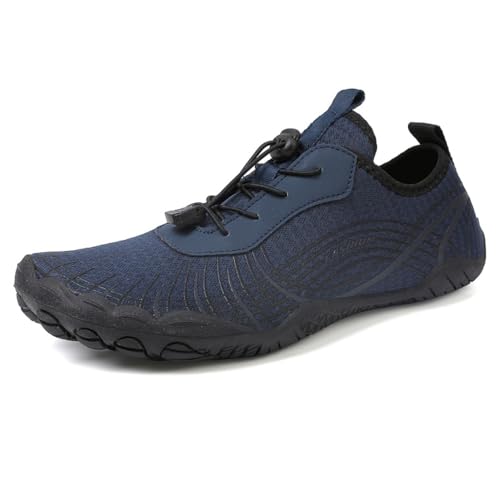 clofab Barfußschuhe Damen Herren Wasserschuhe Unisex Traillaufschuhe Schnell Trocknend Wassersportschuhe Tauchen Strand Surfen Schwimmen Aqua Wandern Yoga (1#Blau,39) von clofab