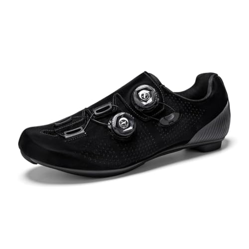 clofab Fahrradschuhe Herren Damen Rennrad Schuhe Schwarz Radsport Schuhe SPD/SPD-SL/Look Delta Klicksystem Kompatibel mit Peloton & Kompatible Installation Reitschuhe Weiß (Schwarz(Road),39) von clofab