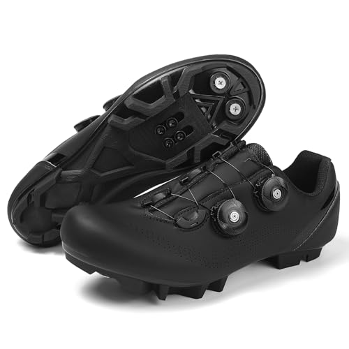 clofab Fahrradschuhe SPD SPD-SL Rennrad Schuhe Herren Damen Radsport Schuhe Mountainbike & Straße Rotation Fahrradschuhe Kompatibel Delta/KEO Peloton Indoor und Outdoor (Schwarz(Mount),47) von clofab