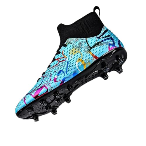 clofab Fussballschuhe Damen Herren Kunstrasen Turf Fußballschuhe Jugend Hallenschuhe Ground Outdoor Sportschuhe Für AG FG Fußball Trainingsschuhe (37,Blau/AG-1) von clofab