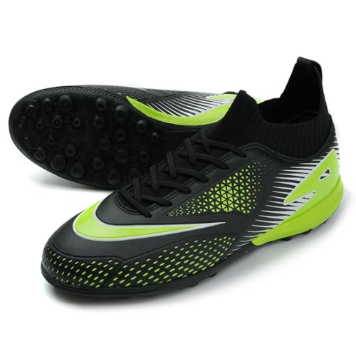clofab Fussballschuhe Damen Herren Kunstrasen Turf Fußballschuhe Jugend Hallenschuhe Ground Outdoor Sportschuhe Für AG FG TF Fußball Trainingsschuhe (33,Schwarz/TF) von clofab