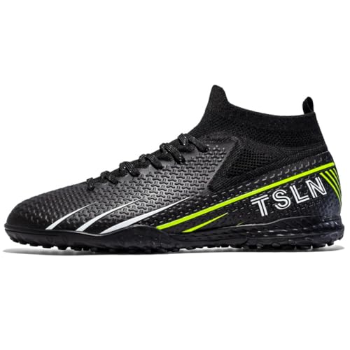 clofab Fussballschuhe Damen Herren Kunstrasen Turf Fußballschuhe Jugend Hallenschuhe Ground Outdoor Sportschuhe Für AG FG TF Fußball Trainingsschuhe (36,Schwarz/TF) von clofab