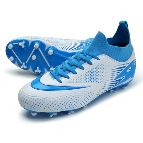 clofab Fussballschuhe Damen Herren Kunstrasen Turf Fußballschuhe Jugend Hallenschuhe Ground Outdoor Sportschuhe Für AG FG TF Fußball Trainingsschuhe (36,Weiß/AG) von clofab