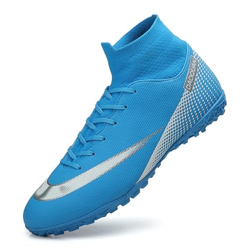 clofab Fussballschuhe Damen Herren Kunstrasen Turf Fußballschuhe Jugend Hallenschuhe Ground Outdoor Sportschuhe Für AG FG TF Fußball Trainingsschuhe (38,Blau/TF) von clofab