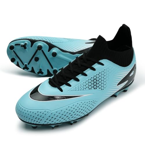 clofab Fussballschuhe Damen Herren Kunstrasen Turf Fußballschuhe Jugend Hallenschuhe Ground Outdoor Sportschuhe Für AG FG TF Fußball Trainingsschuhe (42,Blau/AG) von clofab