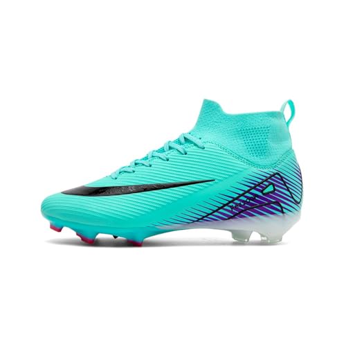 clofab Fussballschuhe Herren Damen Kunstrasen Turf Fußballschuhe Jugend Hallenschuhe Ground Outdoor Sportschuhe Für AG FG TF Fußball Trainingsschuhe (41,Blau/AG) von clofab