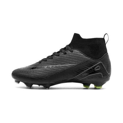 clofab Fussballschuhe Herren Damen Kunstrasen Turf Fußballschuhe Jugend Hallenschuhe Ground Outdoor Sportschuhe Für AG FG TF Fußball Trainingsschuhe (45,Schwarz/AG) von clofab