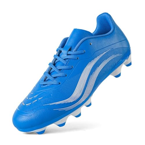 clofab Fussballschuhe Herren Damen Kunstrasen Turf Fußballschuhe Jugend Hallenschuhe Ground Outdoor Sportschuhe Für AG FG TF Fußball Trainingsschuhe (Blau/AG,36) von clofab