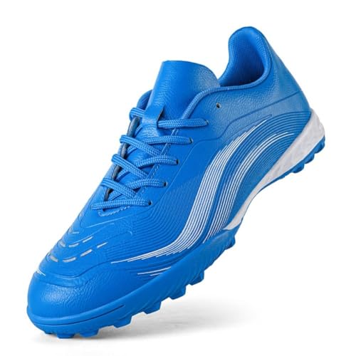 clofab Fussballschuhe Herren Damen Kunstrasen Turf Fußballschuhe Jugend Hallenschuhe Ground Outdoor Sportschuhe Für AG FG TF Fußball Trainingsschuhe (Blau/TF,44) von clofab