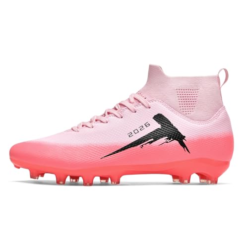 clofab Fussballschuhe Herren Damen Kunstrasen Turf Fußballschuhe Jugend Hallenschuhe Ground Outdoor Sportschuhe Für AG FG TF Fußball Trainingsschuhe (Rosa-2/AG,38) von clofab