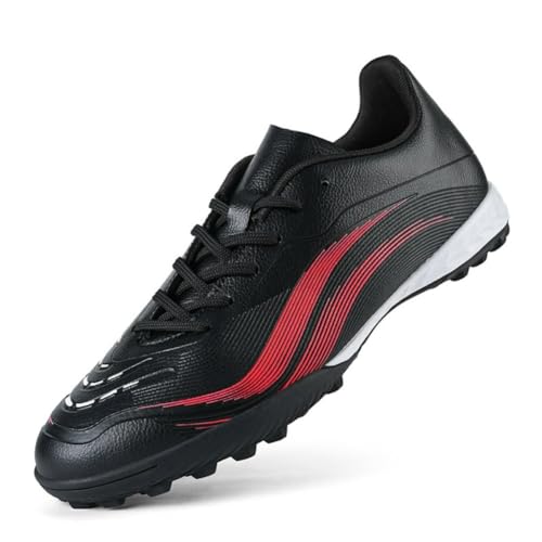 clofab Fussballschuhe Herren Damen Kunstrasen Turf Fußballschuhe Jugend Hallenschuhe Ground Outdoor Sportschuhe Für AG FG TF Fußball Trainingsschuhe (Schwarz/TF,34) von clofab