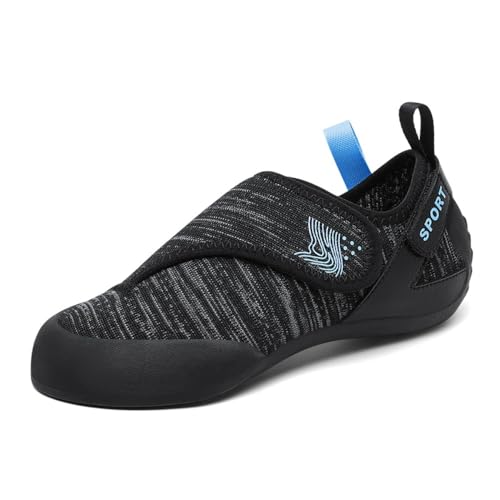 clofab Kletterschuhe Herren Damen universelle Trainingsschuhe Anfänger Klettern Indoor Bouldern Trainingsschuhe rutschfeste und atmungsaktive Kinder Kletterschuhe 32-41EU (Schwarz Graue-2,39) von clofab