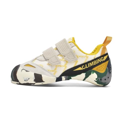 clofab Kletterschuhe Herren Damen universelle Trainingsschuhe Anfänger Klettern Indoor Bouldern Trainingsschuhe rutschfeste und atmungsaktive Kinder Kletterschuhe 32-44EU (Weiß-2,33) von clofab