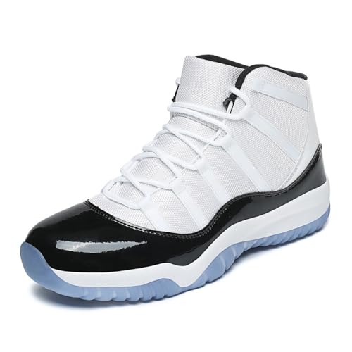 clofab Basketballschuhe Herren Damen Retro Skateboardschuhe Turnschuhe Laufschuhe mit Luftpolster Walkingschuhe Studenten Anti-Rutsch Leichter Sneaker Jungen Mädchen modisch Sportschuhe (Weiß,47) von clofab