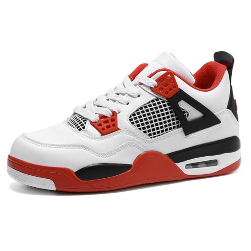 clofab Sneaker Herren Damen Retro Skateboardschuhe Turnschuhe Laufschuhe mit Luftpolster Walkingschuhe Studenten Anti-Rutsch Leichter Basketballschuhe Jungen Mädchen modisch Sportschuhe (rot,35) von clofab