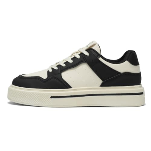 clofab Sneaker Herren Retro Skateboardschuhe Turnschuhe Laufschuhe mit Luftpolster Walkingschuhe Studenten Anti-Rutsch Leichter Basketballschuhe Jungen Mädchen modisch Sportschuhe (43,Weiß Schwarz) von clofab